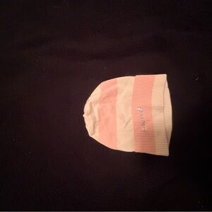 bebe Pink and White Striped Beanie